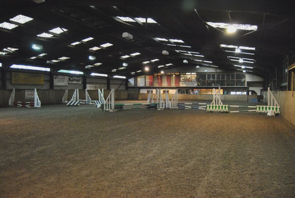 Indoor school with jumps