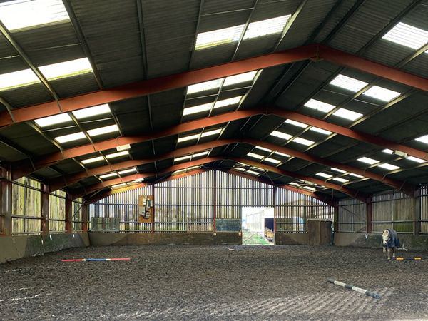 Indoor school with jumps
