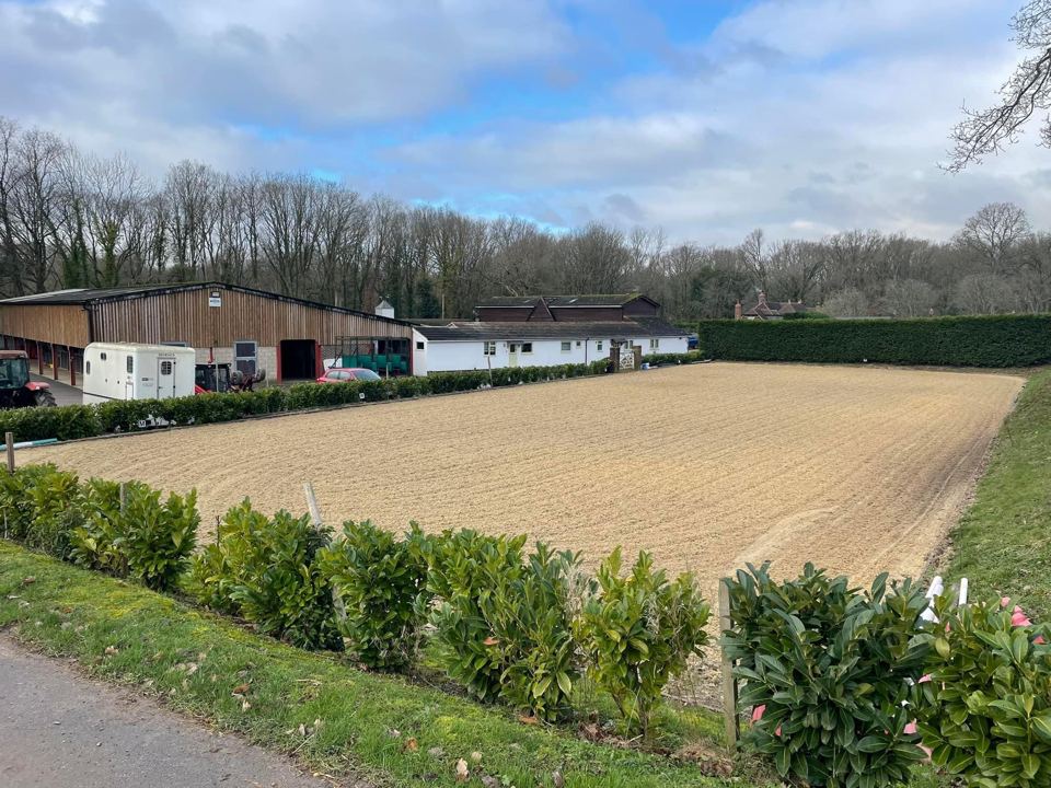 Yard buildings and field