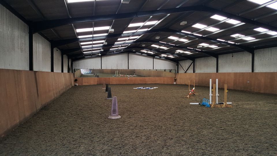 Indoor school with jumps