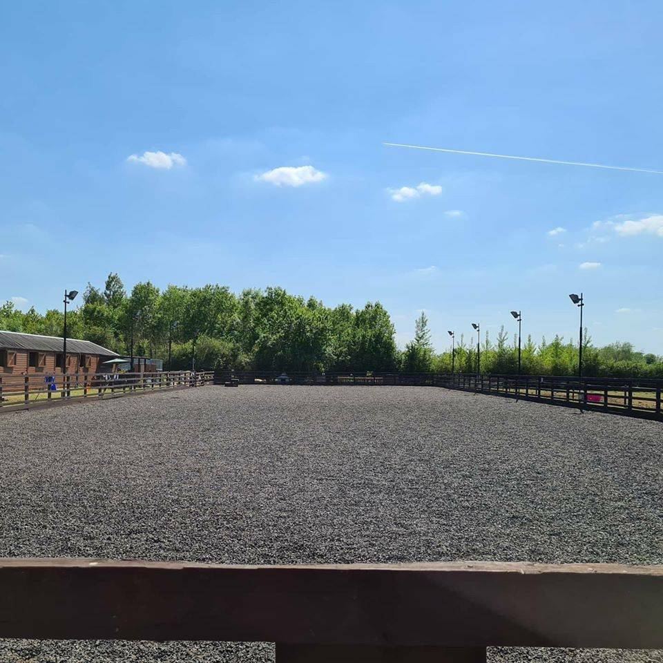 Outdoor arena with lights