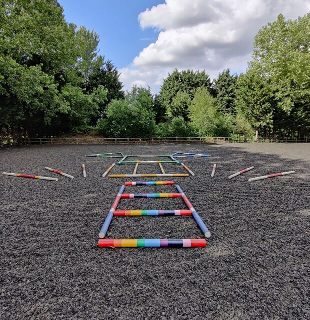 Jump course in gravel