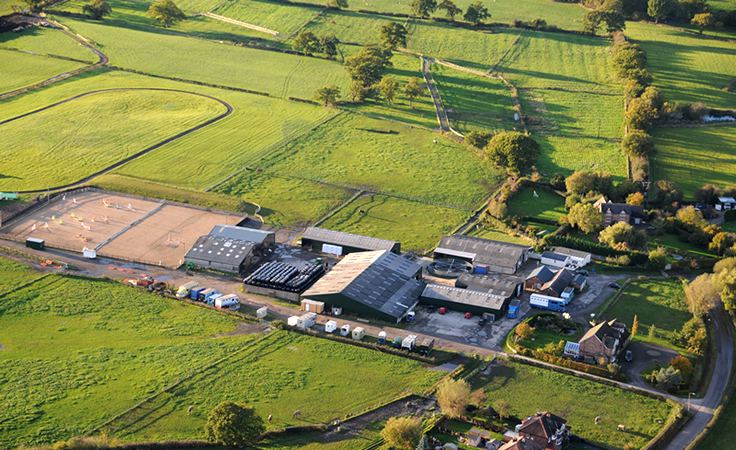 Aerial view of the yard