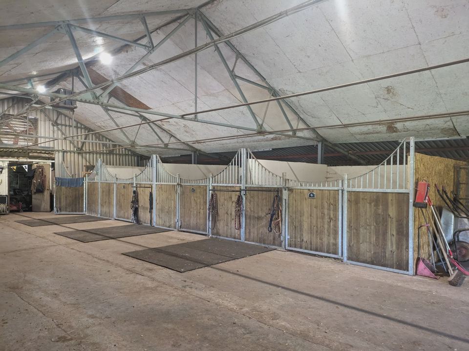 Inside the stable barn