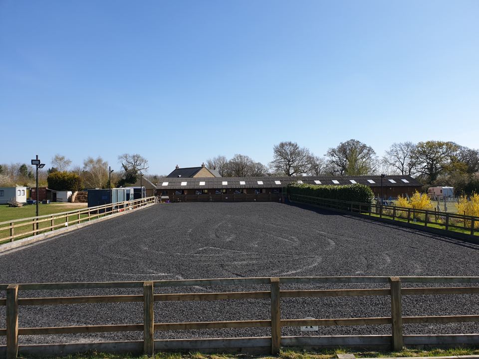 Arena with buildings behind