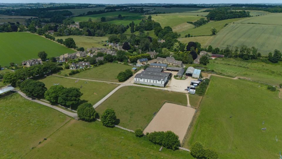 Aerial view of the yard