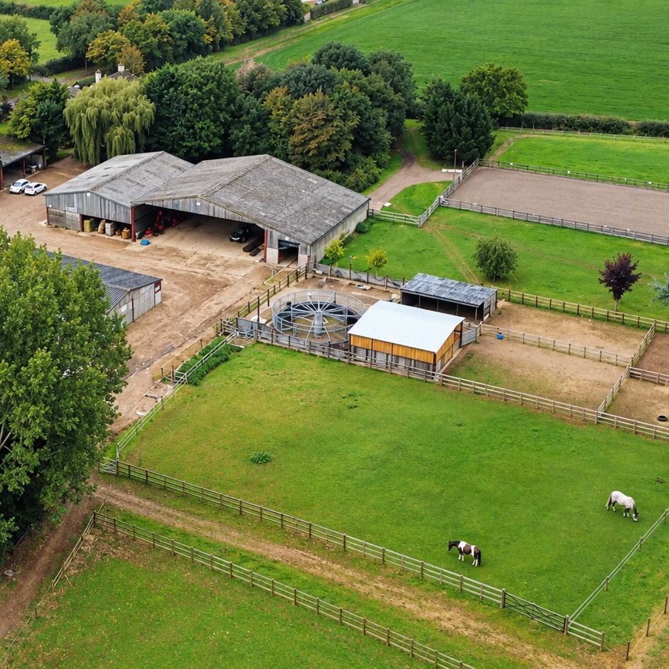 Aerial view of the yard