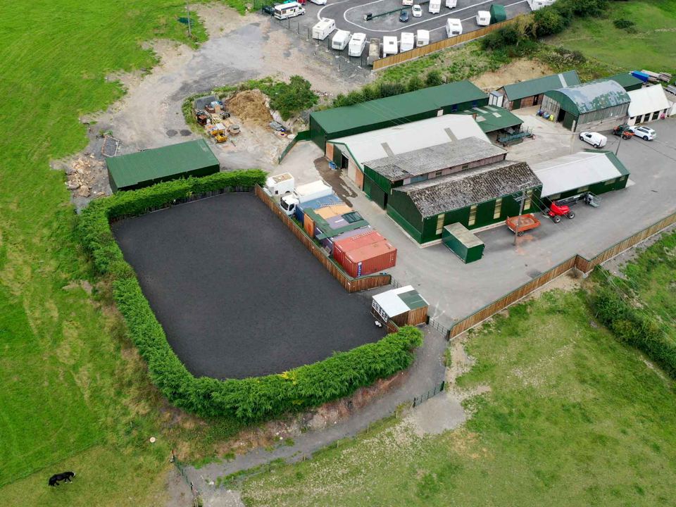Aerial view of the yard