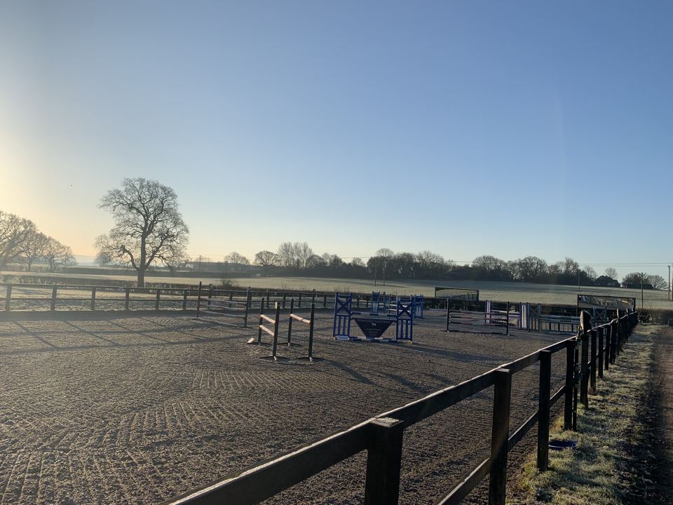Outdoor arena at sunrise