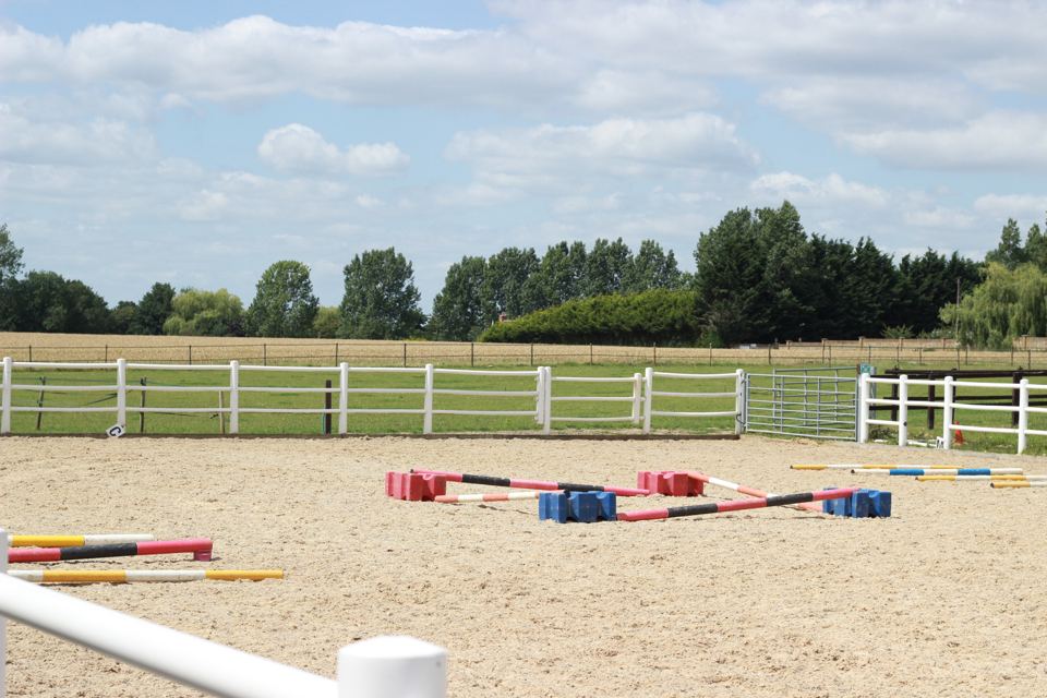 Outdoor arena with jumps