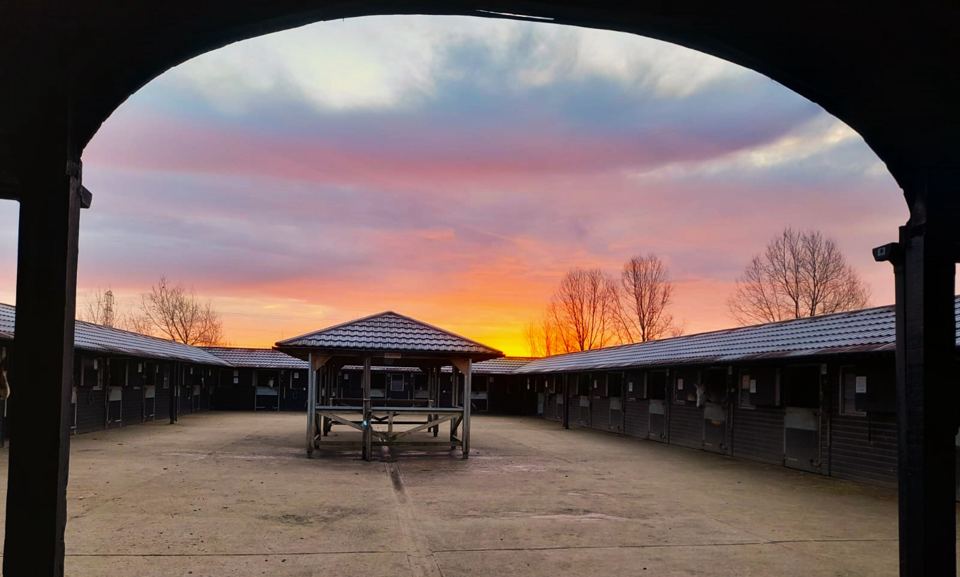 Stable yard at dusk