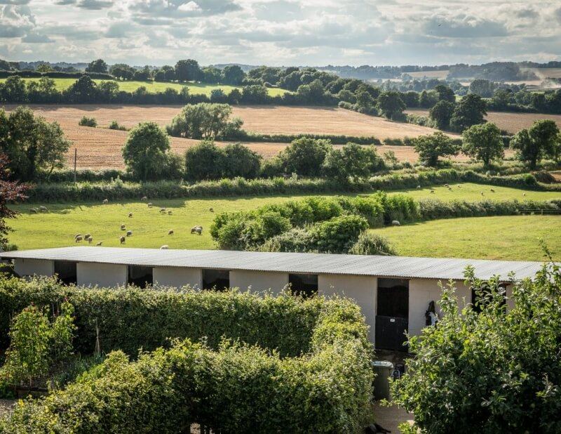 Aerial view of stable block