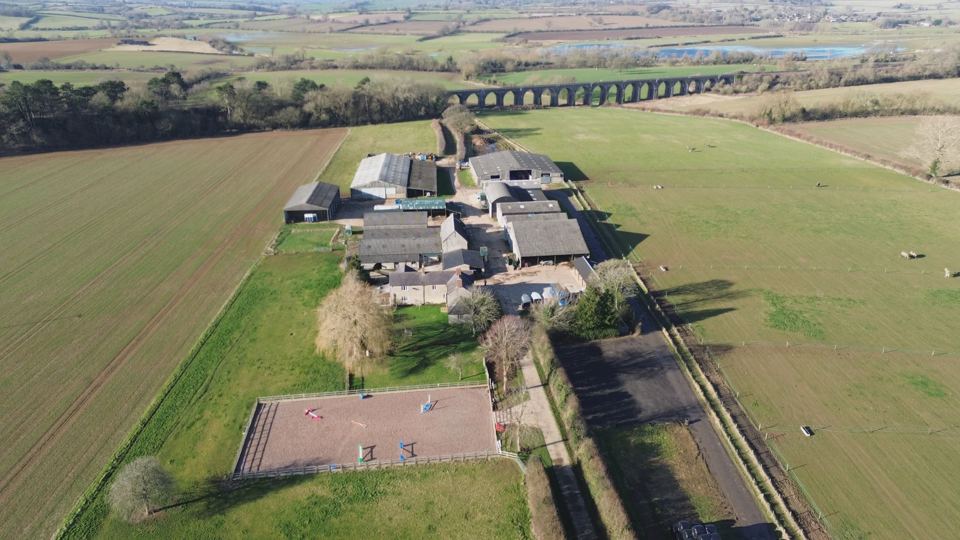 Aerial view of the farm