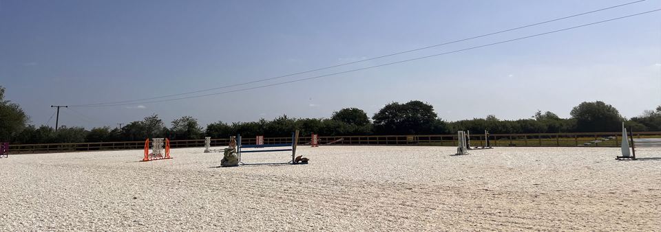 Sand arena with jumps