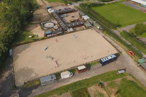 Aerial view of the yard