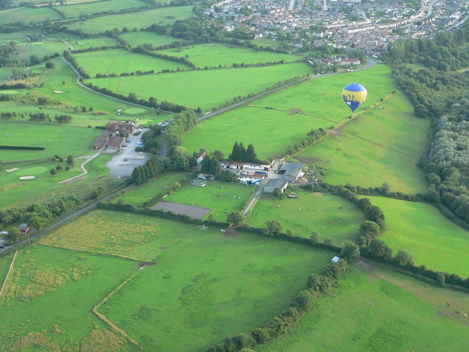 Aerial view of farmland