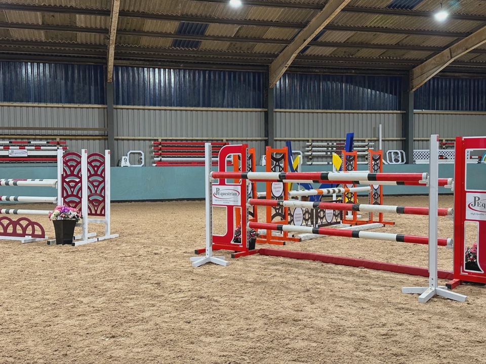 Indoor school with jumps