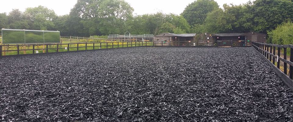Outdoor arena by stables