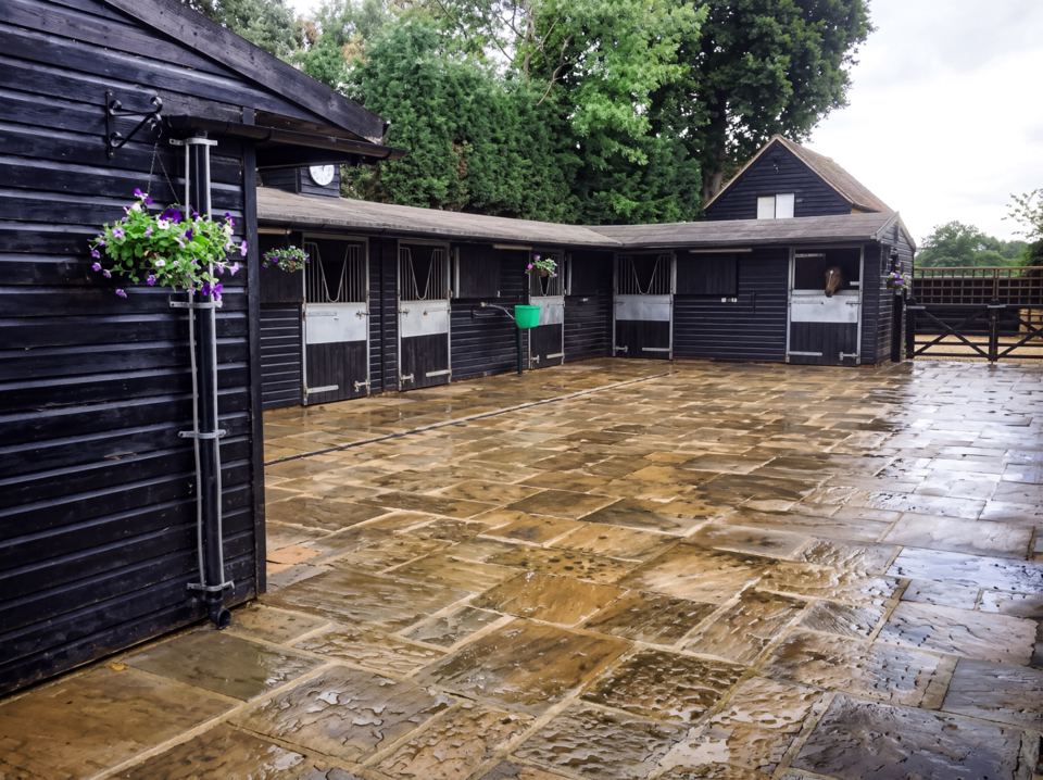 Stable block with planters